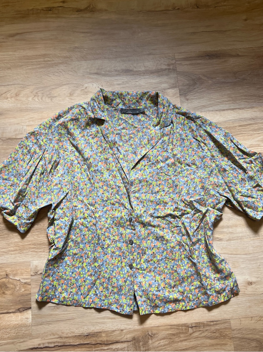 Prana Multicolor Floral Button-Up Blouse